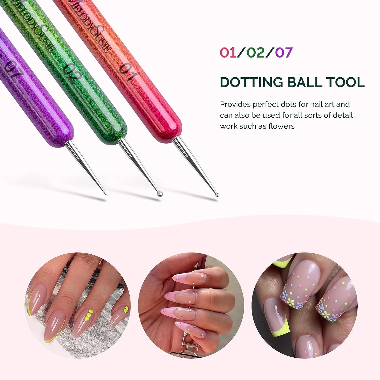 Nail Art Brushes Set,7pcs Professional Pen and Painting Palette Nail Gel Mixed Color,Gradient Fashion Design for Home DIY Salon Use