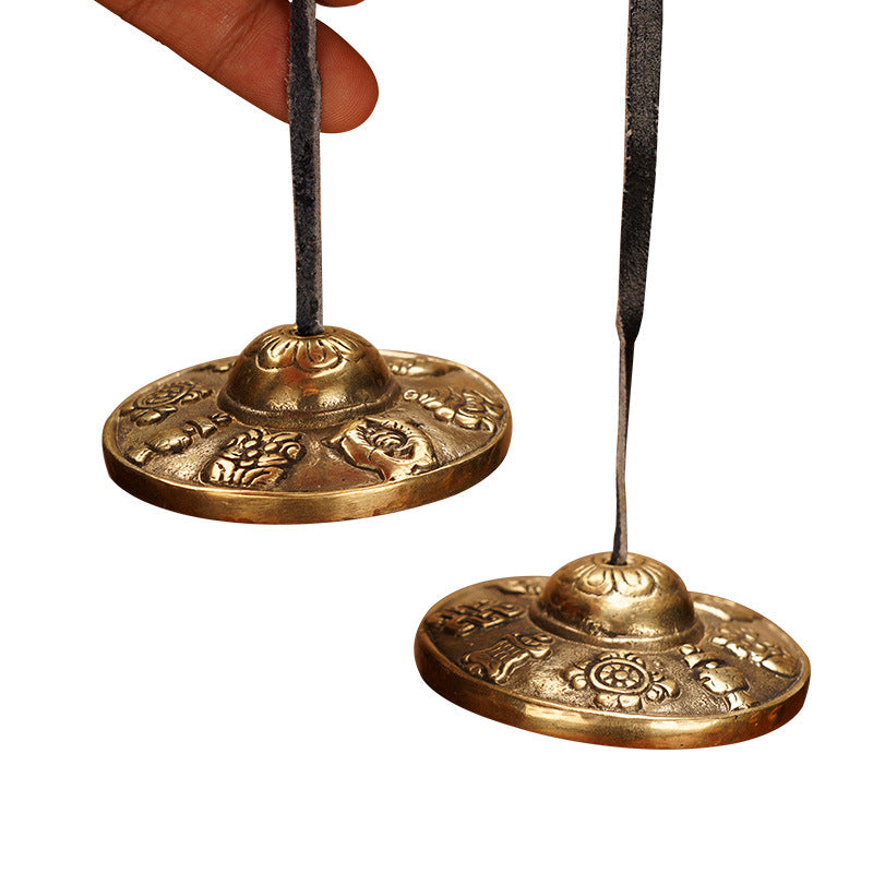 Dharma Store - Tibetan Tingsha Cymbals - 6.2 cm - OM Mane Padme Hum Symbols Embossed