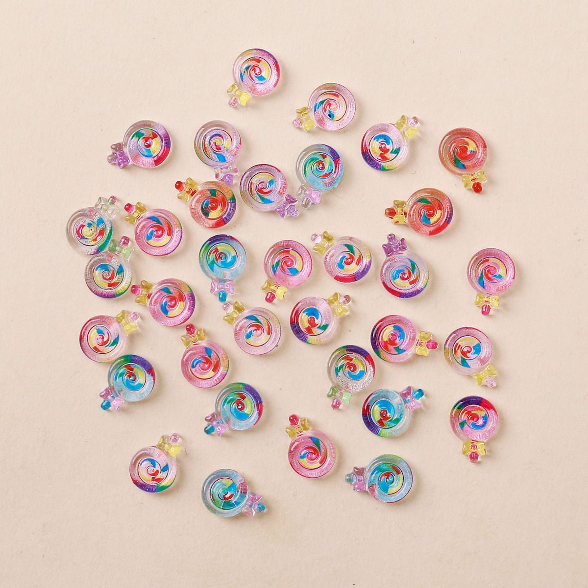 Mini Lollipop-Candy & Aurora Animals Shell resin nail charms