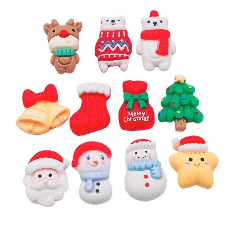 Xmas Series Nail Charms Nail Art Stickers Keychain DIY