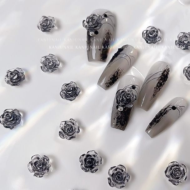 Various Styles of Camellia charms 6-8mm (6 types)