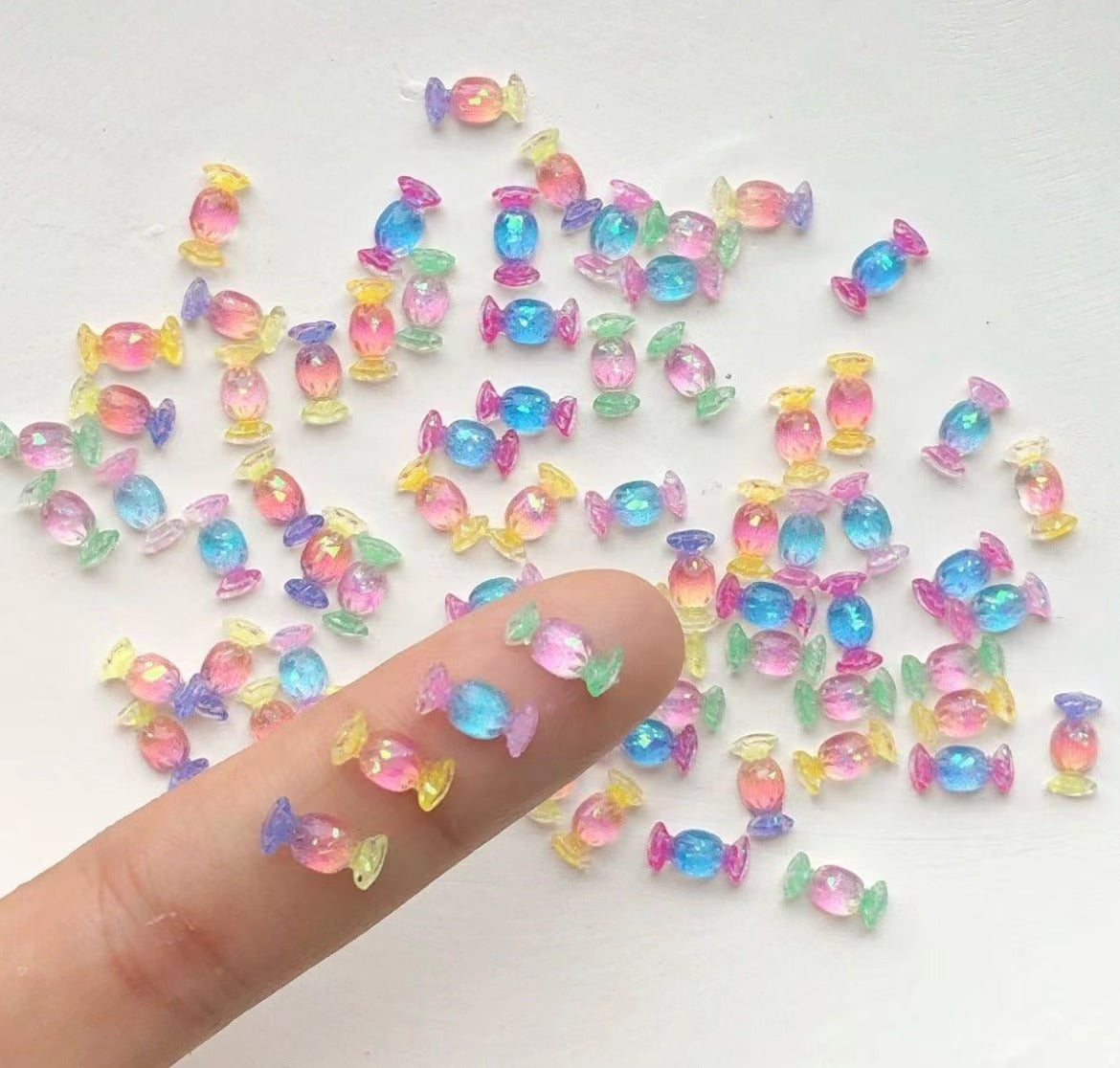 Mini Lollipop-Candy & Aurora Animals Shell resin nail charms