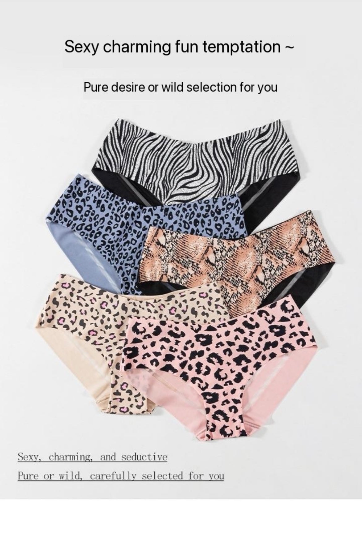 Women Leopard Printed Sanitary Panties Seamless Reusable Leak Proof Menstrual Period Panties With Medium Absorbent