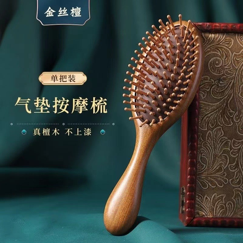 Wooden Hair Brush Wood Comb, One-piece Design, Reduce Frizz and Static, Massage Scalp, Detangling Wooden Paddle Hairbrush Wooden Comb for Women Girl Kids