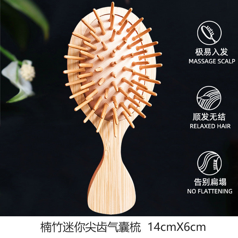 Wooden Hair Brush Wood Comb, One-piece Design, Reduce Frizz and Static, Massage Scalp, Detangling Wooden Paddle Hairbrush Wooden Comb for Women Girl Kids