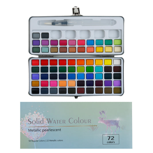 Value pack-Watercolor Set of 72 + 6 PCs Miniature Brush
Set