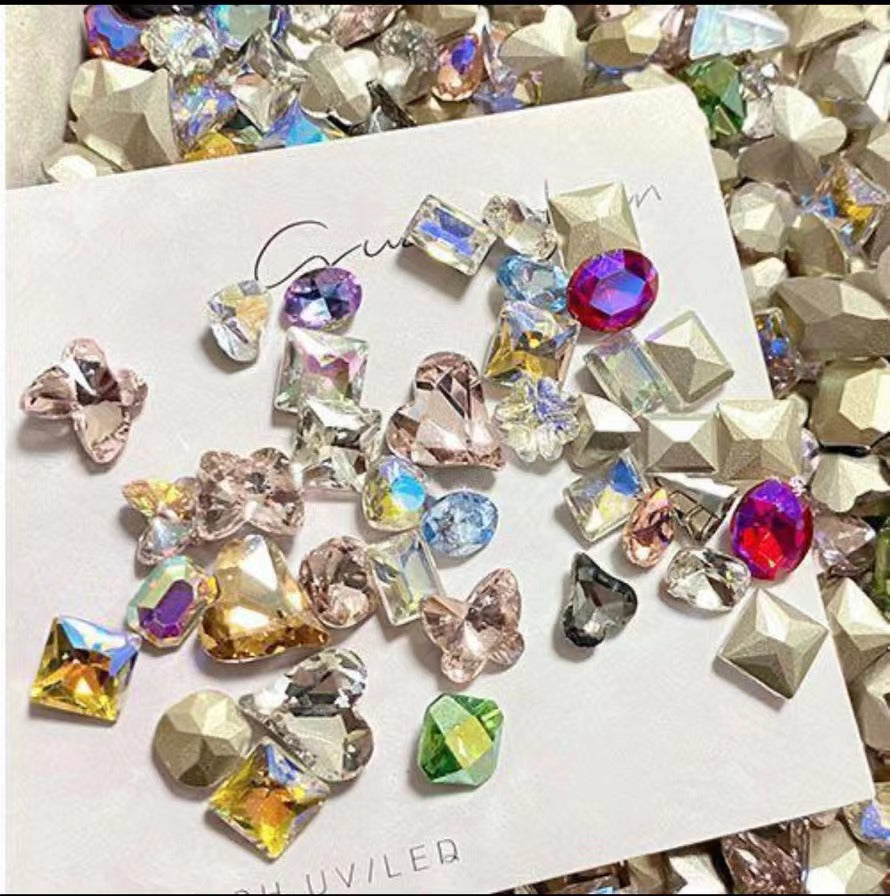 Mutiple Shape K9 Diamond Macron Diamond Nail Charms (7 types)