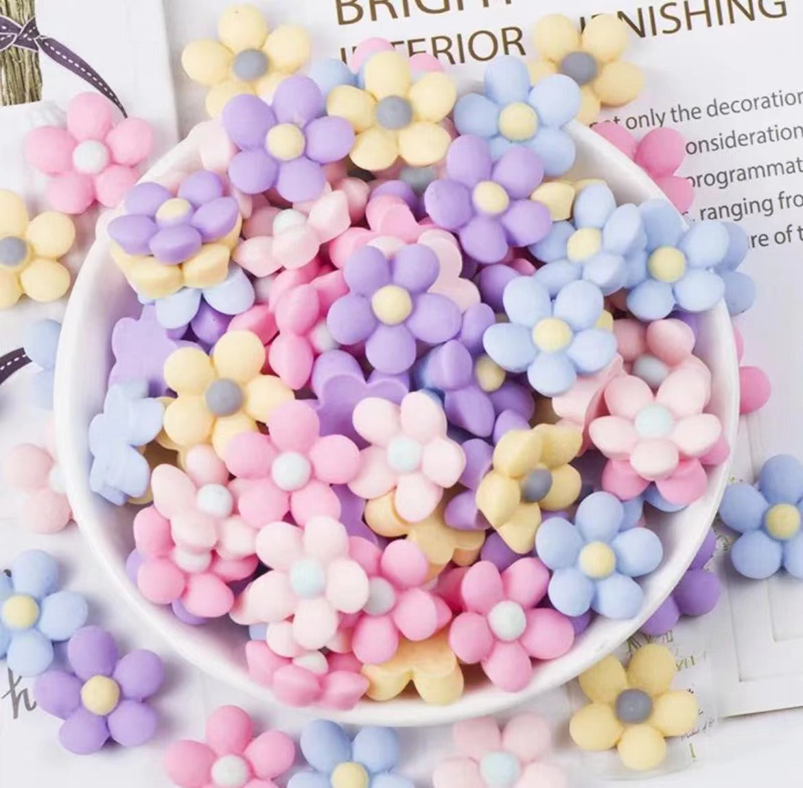 Macaron colored Candy Heart-shape Sailor-moon Flowers Ballet Shoes DIY Resin Charms (9 types)