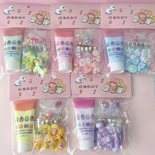 Cream glue hair clip DIY handmade bag material bag cute resin accessories clip set