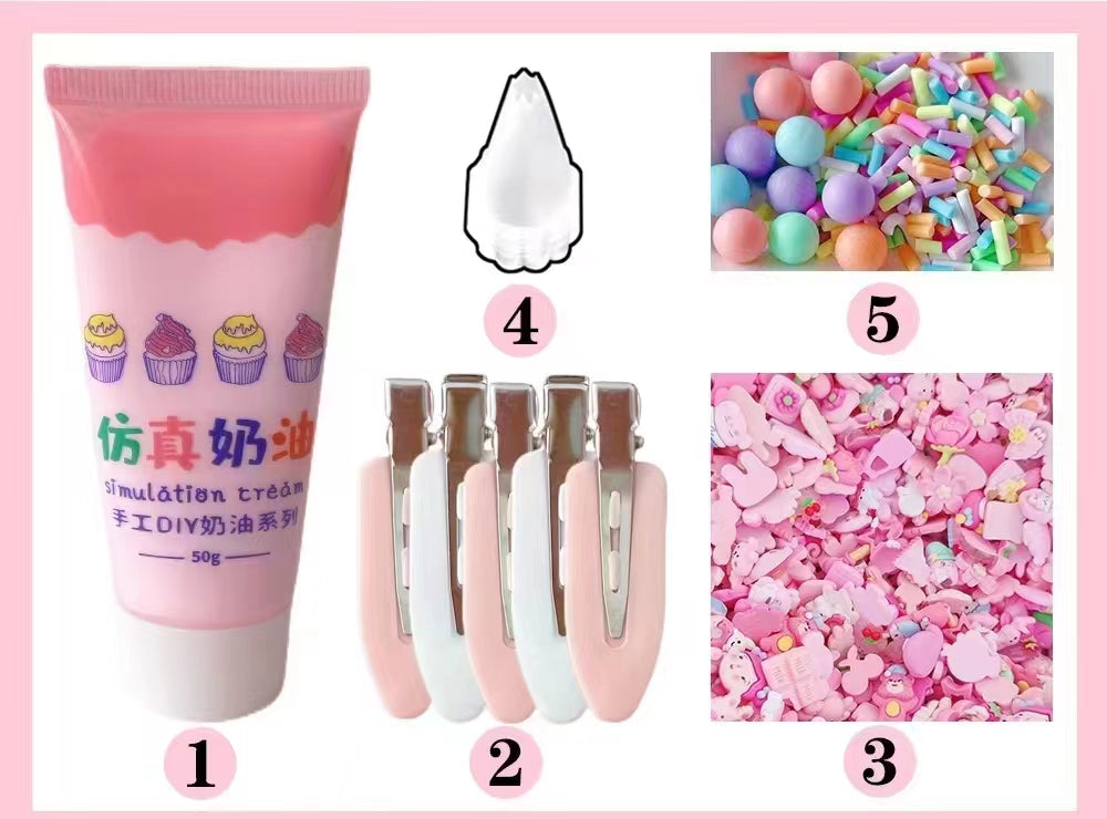 Cream glue hair clip DIY handmade bag material bag cute resin accessories clip set