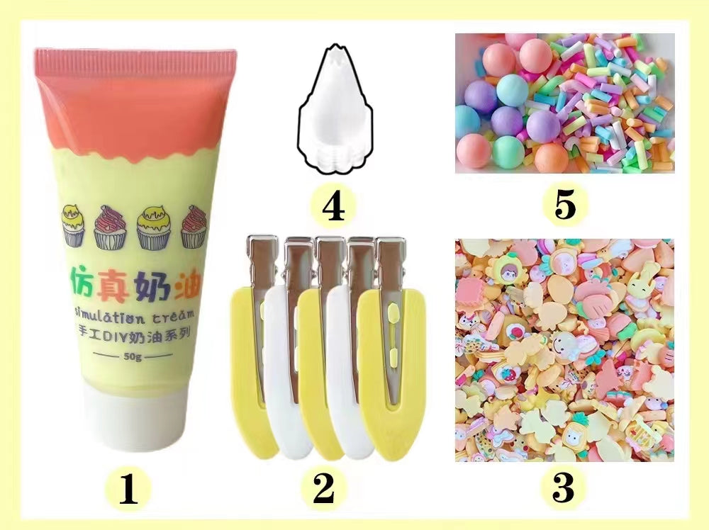 Cream glue hair clip DIY handmade bag material bag cute resin accessories clip set