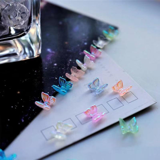 Mini colorful butterfly charms - wig4you